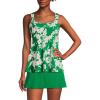 Lands’ End Women’s Adjustable Scoop Neck Flutter Tankini Top(Grass Painted Flower)