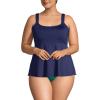Lands’ End Women’s Adjustable Scoop Neck Flutter Tankini Top(Navy)