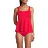 Lands’ End Women’s Adjustable Scoop Neck Flutter Tankini Top(Strawberry)