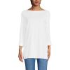 Lands’ End Women’s American-Grown Supima Cotton Adjustable 3/4 Sleeve Boatneck Tunic(White)