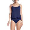 Lands’ End Women’s Blouson Tummy Hiding Tankini Top Swimsuit Adjustable Straps(Deep Sea Navy)
