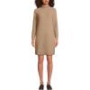 Lands’ End Women’s Boucle Long Sleeve Raglan Mock Neck Sweater Dress(Vicuna Heather)