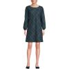 Lands’ End Women’s Brushed Flannel Scoop Neck Long Sleeve Above Knee Dress(Deep Forest Blackwatch Plaid)