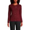 Lands’ End Women’s Cashmere Cardigan Sweater(Rich Burgundy Donegal)
