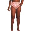 Lands’ End Women’s Cheeky High Waisted Bikini Bottoms(Orange Mini Tropic Leaves)