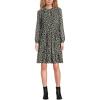 Lands’ End Women’s Chiffon Above The Knee Adjustable Dress(Black Mini Bloom Floral)