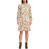Lands’ End Women’s Chiffon Above The Knee Adjustable Dress(Dijon Gold Daisy Floral)