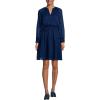 Lands’ End Women’s Chiffon Clip Dot Dress(Deep Sea Navy)