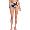 Lands’ End Women’s Chlorine Resistant Pinchless High Waisted Bikini Bottoms(Black/Egret Lilies)