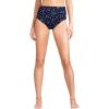 Lands’ End Women’s Chlorine Resistant Pinchless High Waisted Bikini Bottoms(Navy/Berry Dot)