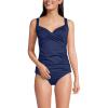 Lands’ End Women’s Chlorine Resistant Wrap Tankini Swimsuit Top(Deep Sea Navy)