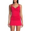 Lands’ End Women’s Chlorine Resistant Wrap Tankini Swimsuit Top(Red)