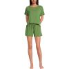 Lands’ End Women’s Cooling 2 Piece Pajama Set – Short Sleeve Tee and Shorts(Valley Green)