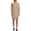 Lands’ End Women’s Cotton Blend Cable Crew Neck Sweater Dress(French Pecan Heather)