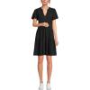 Lands’ End Women’s Cotton Jersey Tiered Mini Dress(Black)