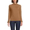 Lands’ End Women’s Cotton Pointelle Turtleneck Sweater(Canyon Camel)