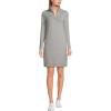Lands’ End Women’s Cozy Lofty Quarter Zip Sweater Dress(Gray Heather)