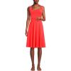 Lands’ End Women’s Cupro Fit and Flare Sleeveless Dress(Bright Poppy)