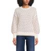 Lands’ End Women’s Drifter Jersey Crewneck Sweater(Holly/Ivory/Green)