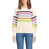 Lands’ End Women’s Drifter Jersey Crewneck Sweater(Ivory Placed Multi Stripe)