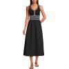 Lands’ End Women’s Duet Vneck Sweater Dress(Black/White Border Stripe)