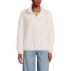 Lands’ End Women’s Half Zip Cozy Sherpa Fleece Pullover(Ivory)