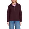 Lands’ End Women’s Half Zip Cozy Sherpa Fleece Pullover(Lush Burgundy)