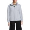 Lands’ End Women’s Half Zip Cozy Sherpa Fleece Pullover(Pale Gray)