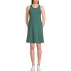 Lands’ End Women’s High Impact Crew Neck Above The Knee Active Dress(Washed Evergreen)