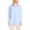 Lands’ End Women’s Oversized Oxford Button Front Shirt(Clear Blue Sky)