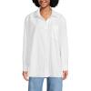 Lands’ End Women’s Oversized Oxford Button Front Shirt(White)