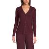 Lands’ End Women’s Pointelle Long Sleeve Sleep Cardigan(Lush Burgundy)