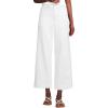 Lands’ End Women’s Recover Denim High Rise Wide Leg Crop Jeans(White)