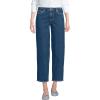 Lands’ End Women’s Soft Denim Mid Rise Relaxed Straight Crop Jeans(Crawford Wash)