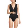 Lands’ End Women’s Surplice Tie Back One Piece(Black)