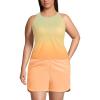 Lands’ End Women’s Tugless High Neck Strappy Back Tankini Swimsuit Top(Icy Mint/Orange Ombre)