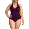 Lands’ End Women’s Twist Halter Tankini Top(Dark Wine)