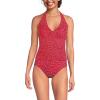 Lands’ End Women’s Twist Halter Tankini Top(Red Mini Dot)