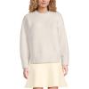 Lands’ End Women’s Ultrasoft Crew Neck Hi Low Hem Tunic Sweater(Fresh Ivory)