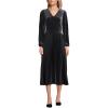 Lands’ End Women’s Velvet and Satin Duet Midi Dress(Black)