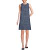 Lands’ End Women’s Washable Tweed Sleeveless Above The Knee Dress(Navy/Blue/Ivory Tweed)