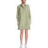 Lands’ End Women’s Wide Wale Cord Popover Long Sleeve Shirt Dress(Hawthorne Green)