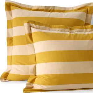 Lands’ End 300 Percale YD Sham Dijon Gold Stripe Standard(Dijon Gold Stripe)