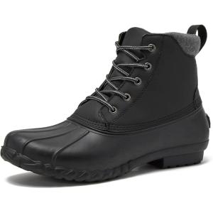 Lands’ End Dakota Waterproof Boots for Men – Insulated Warm Mens Duck Boots, Black or Brown – Black, 9 Medium