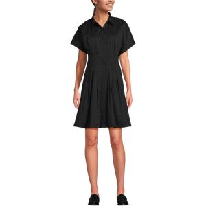 Lands’ End Women’s Cambric Above The Knee Shirt Dress(Black)