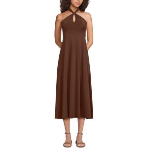 Lands’ End Women’s Cotton Modal Halter Midi Dress(Tree Bark)