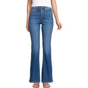 Lands’ End Women’s Denim High Rise Skinny Flare Jeans(Indigo Tide Blue)