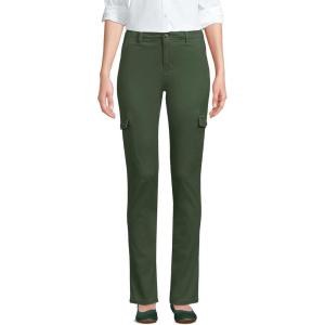 Lands’ End Women’s Mid Rise Slim Cargo Chino Pants(Estate Green)