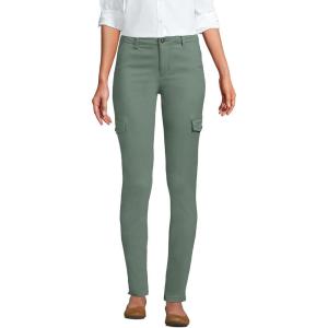 Lands’ End Women’s Mid Rise Slim Cargo Chino Pants(Lily Pad Green)