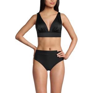 Lands’ End Women’s Plunge Bikini Top(Black)